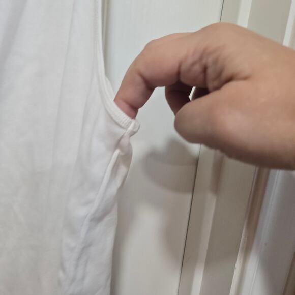 J.Crew White Fine Rib Cotton Tank Size 2X Plus Basic Layering Top - Picture 3 of 5